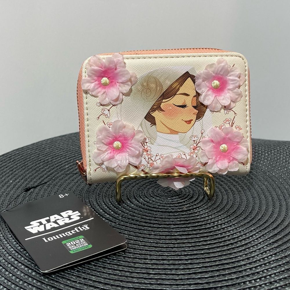 Loungefly Star Wars Princess Leia Floral Small Zip Wallet NWT - Picture 4 of 6